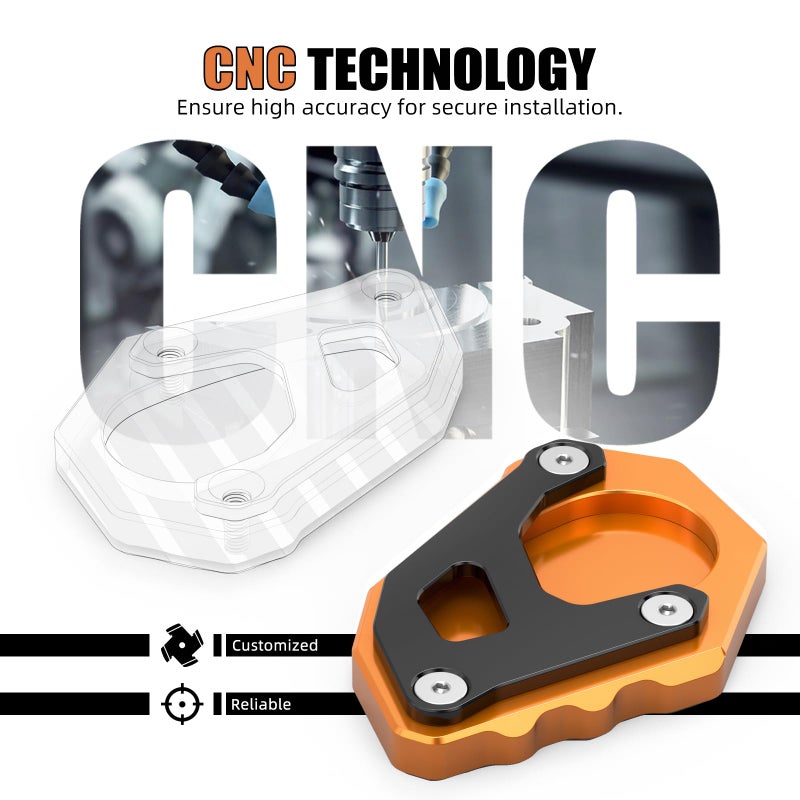 NiceCNC Orange Kickstand Kick Side Stand Extension Plate compatible with 690 ENDURO R,690 SMC R 2019-2020 - Image 4